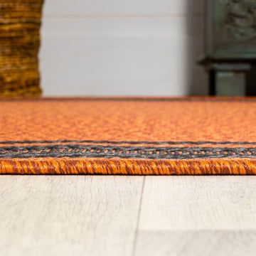 James Modern Border Stripe Indoor/outdoor Area Rug